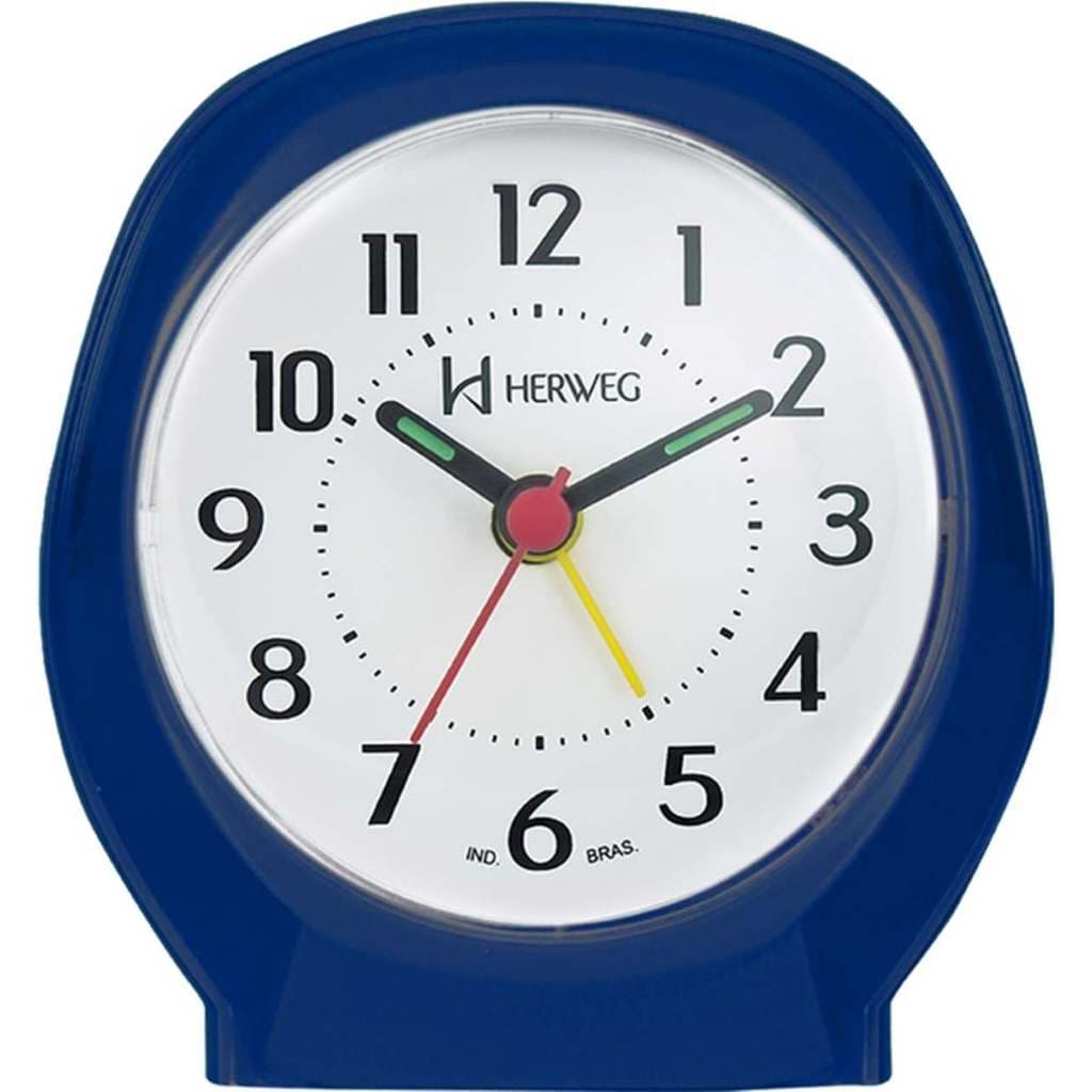 Relógio Despertador Herweg Alarme 2634-011 Azul