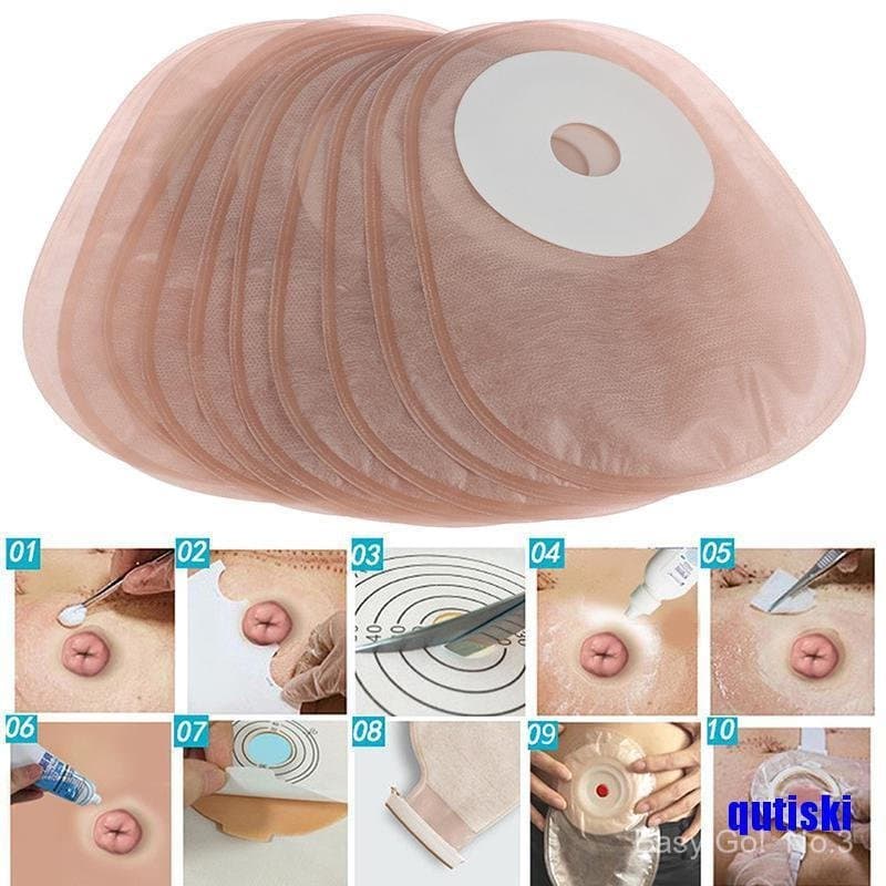 10 Peças Bolsa De Colostomia Descartável Para Sistema De Uma Peça
