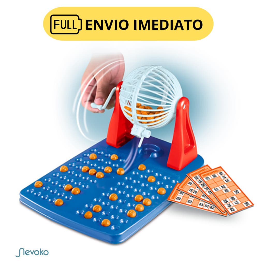 BRINQUEDO INFANTIL JOGO DE BINGO GLOBO 48 CARTELAS 90 BOLINHAS JOGO COMPLETO