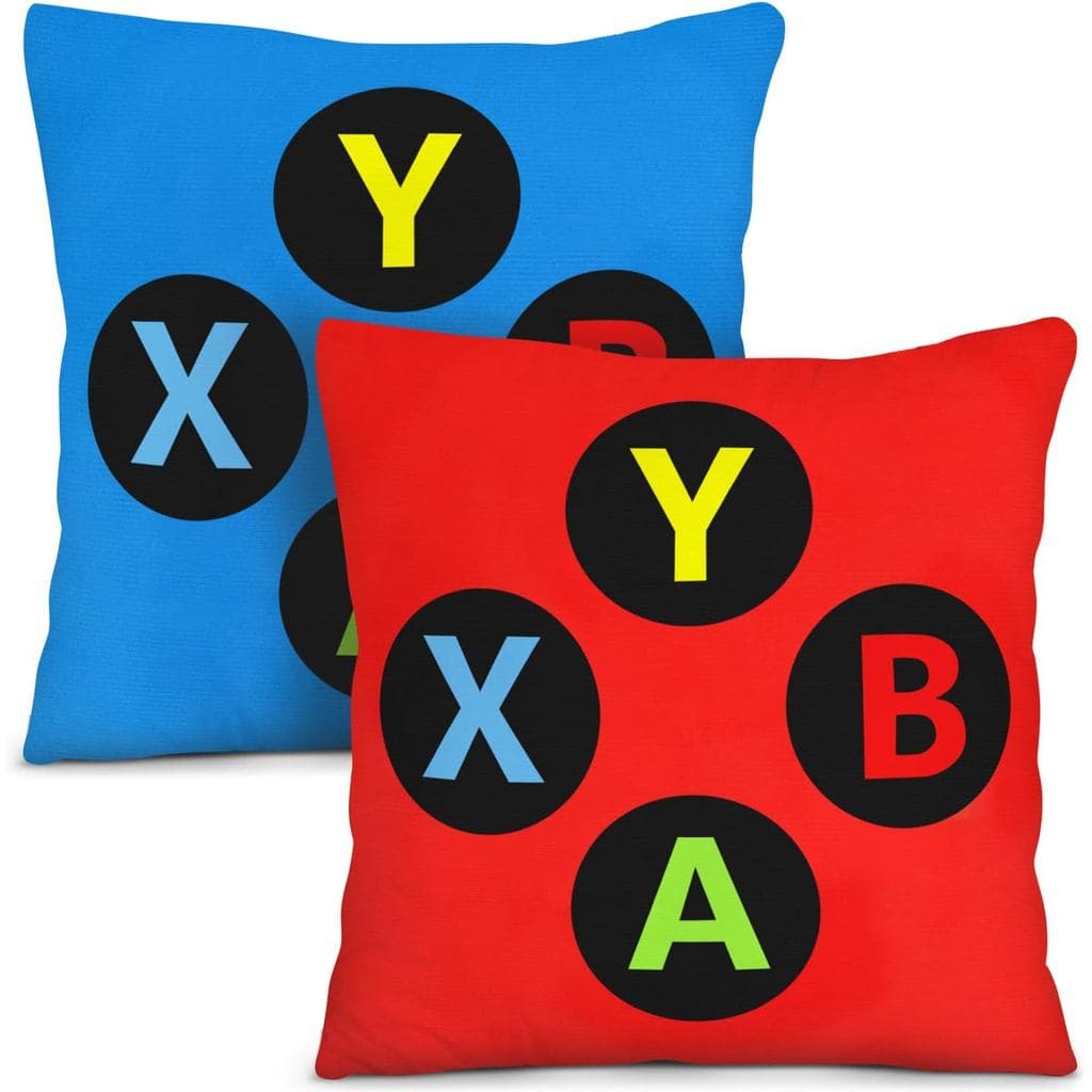 Conjunto de 2 Capas de Almofada para Jogos, Capas de Almofada Macias para Aniversário de Gamers, para Adolescentes e Men