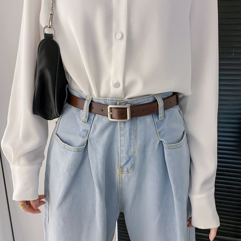 Preto pequeno preto pequeno cinto senhoras ins estilo Jeans cinto All-Match cinto fino decoração feminina Retro feminino