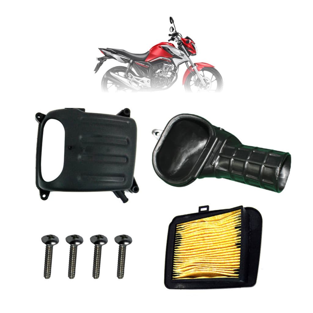 Tampa Do Filtro + Mangote Condutor + Filtro De Ar Honda Titan 160 / Fan 160 2016 A 2024