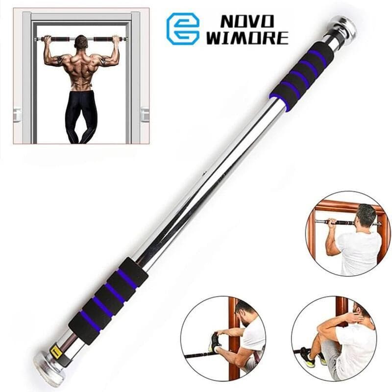 [HWC] Barra Fixa Flexão Porta Apoio Regulável (64 -100 CM), Equipamento De Musculação Regulável Sem Furação