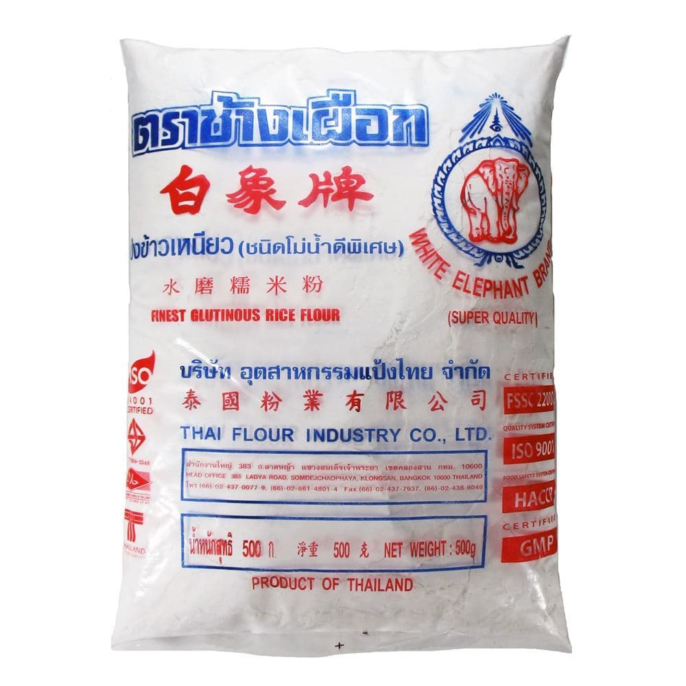 Farinha de Arroz Glutinoso Motigome Motiko White Elephant 500g - Thai Flour