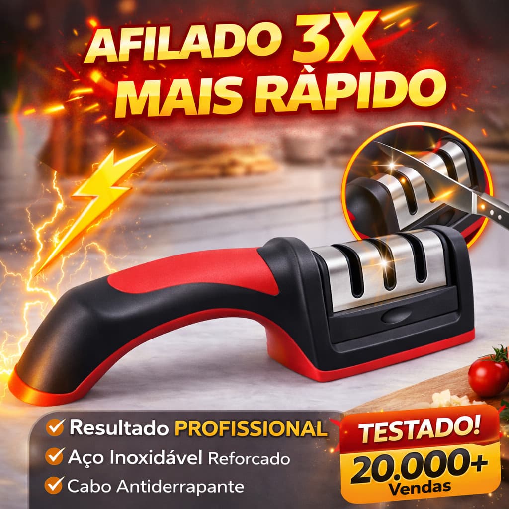 Afiador de Facas Manual Amolador Multiestágio Oásis Market