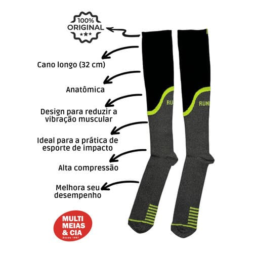 Meia 3/4 Compreensão Masculina Corrida Selene 4260 39/43