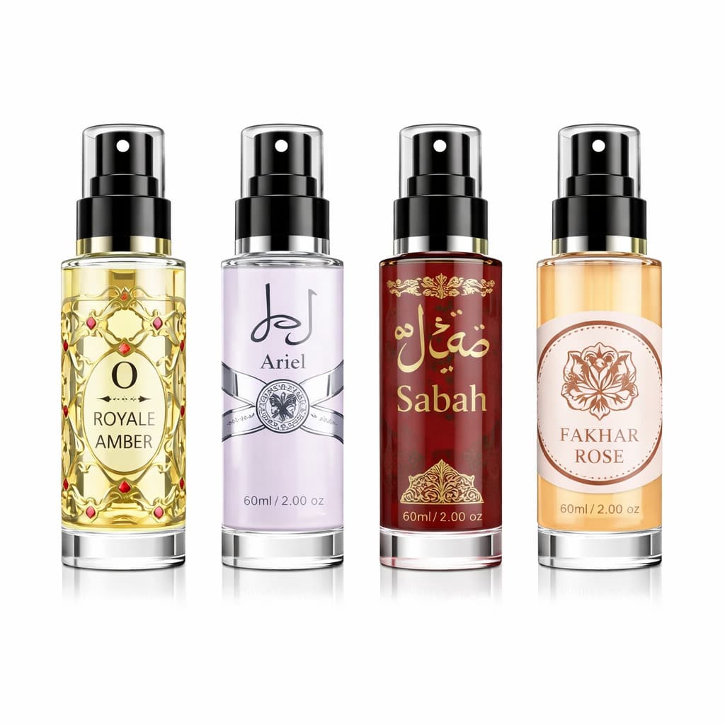 Kit 4 Bodysplash Arabe Feminino de Qualidade Essencia Concentrada Grife Alta Fixaçao Spray (200ML CADA))