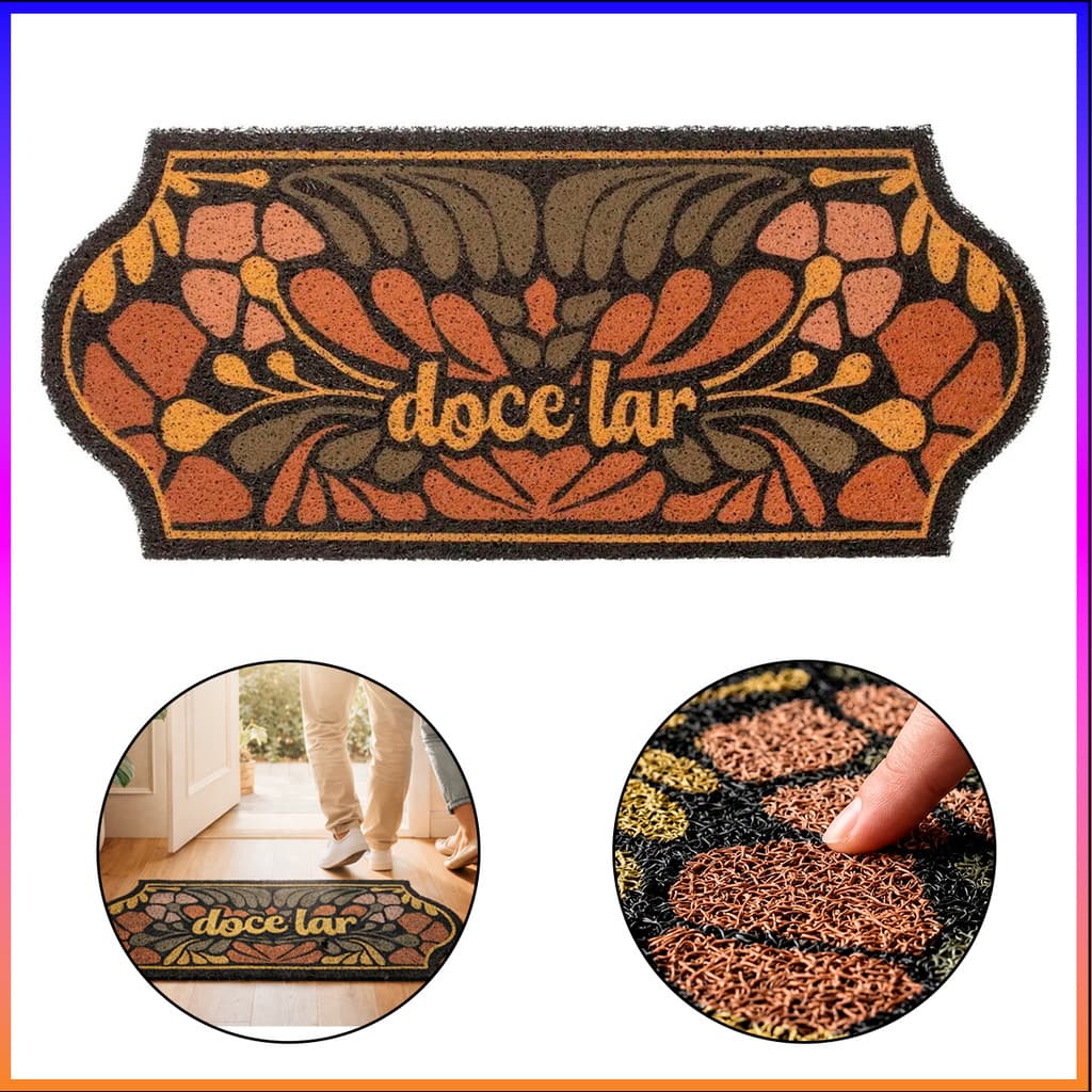 Capacho Vinil PVC Kapazi Doce Harmonia Antiderrapante 30x70