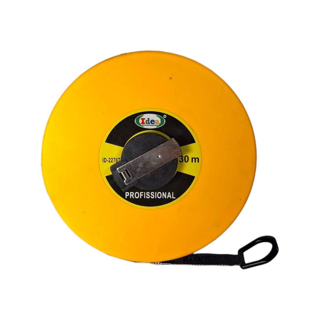 Fita Métrica Trena 13mm X 30 Metros Com Trava PVC e Fibra Medição De Parede Chão Profissional