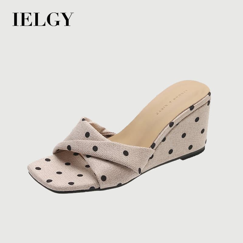 IELGY 2026 Sapatos Femininos Lindas Sandálias De Salto Bloco Fashion Com Bolinhas