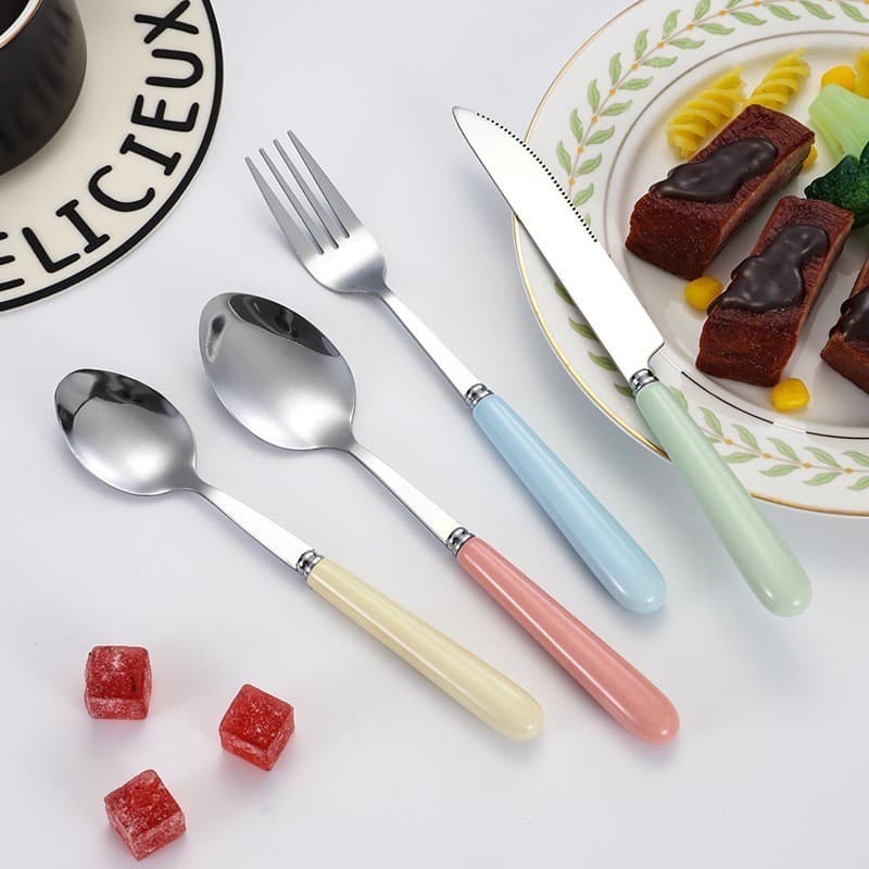 kit1/2/3pcsJogo Conjunto Talher 3 Peças Inox Estojo Garfo Faca Marmita Aço inoxidável CJ003