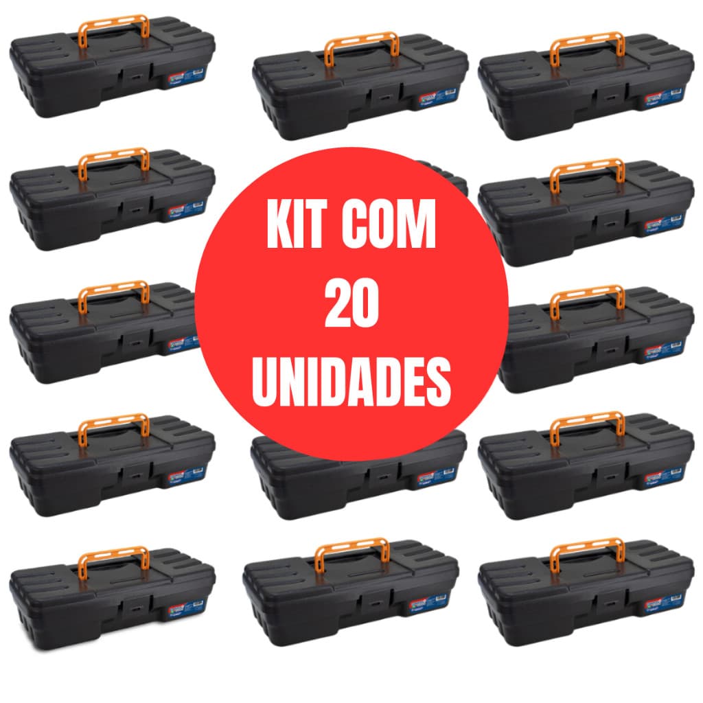 Kit 20 Maletas Combat Organizadora Multiuso Com Trava Preta 5060 - 12"