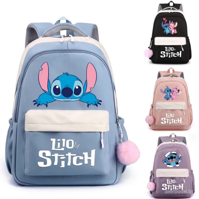 Ponto meninas crianças azul mochila grande capacidade impermeável computador saco WAOU