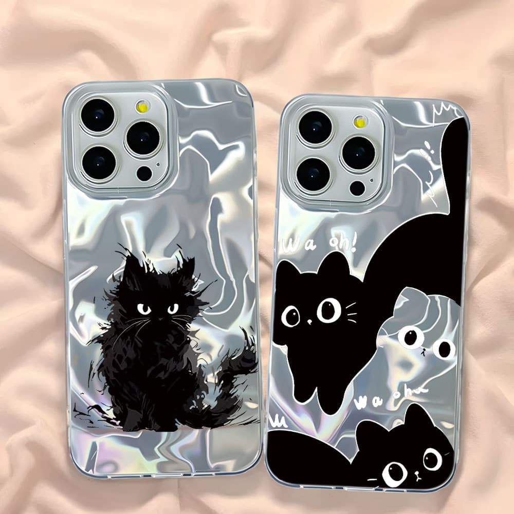 Gato Preto Capinha Para Redmi A1 A2 A3 A5 9A 11A 10C 12C 13 13C 14C Note 8 9s 10 11 12 13 14 PRO 4G 5G Caso De Telefone