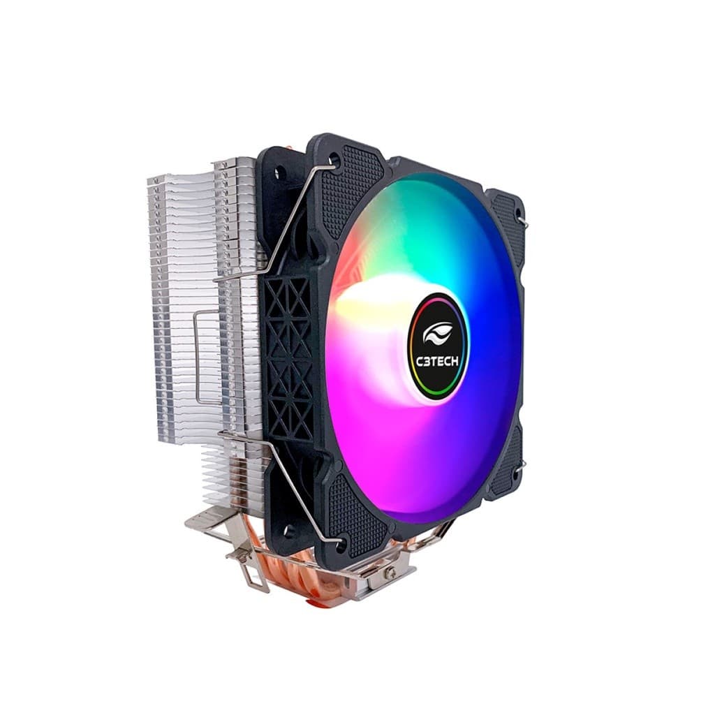 Cooler Processador CPU Fan Gamer Universal Intel e AMD Multicores Com 4 HeatPipes De Cobre FC-L110