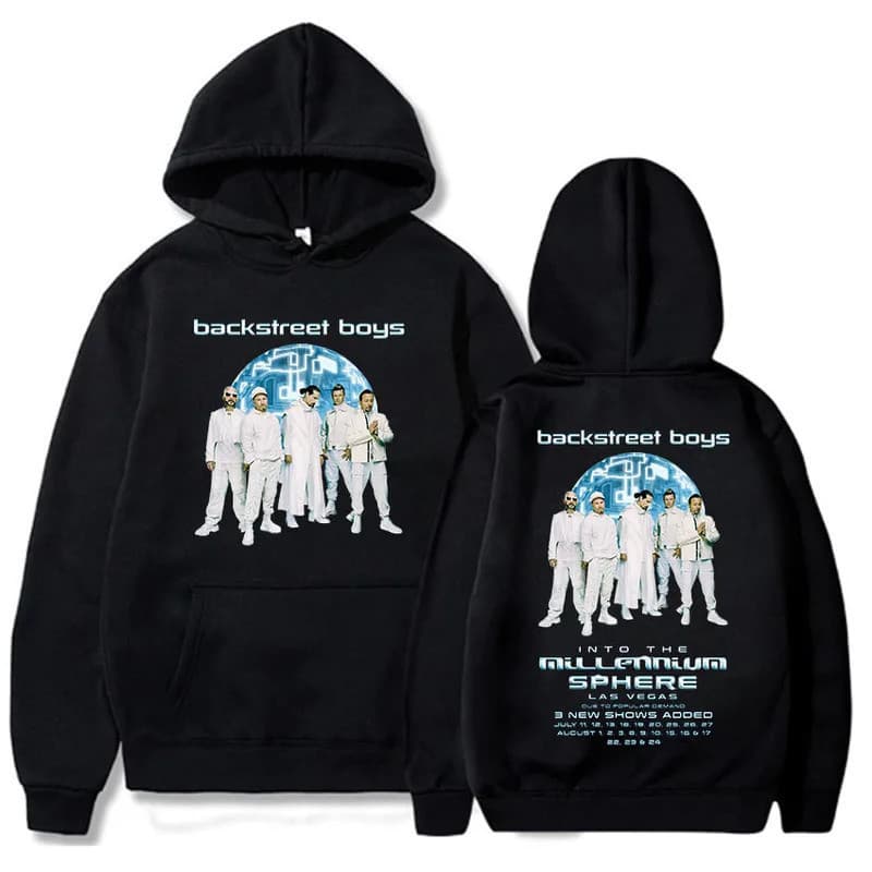Backstreet Meninos No Millennium Tour Hoodies Moda Rock Band Gráfico Moletom Com Capuz Pulôver