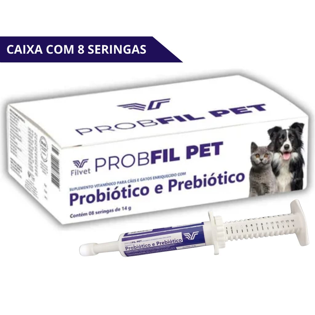 Probfil Pet Suplemento Para Cães E Gatos Caixa C/ 8 Seringas
