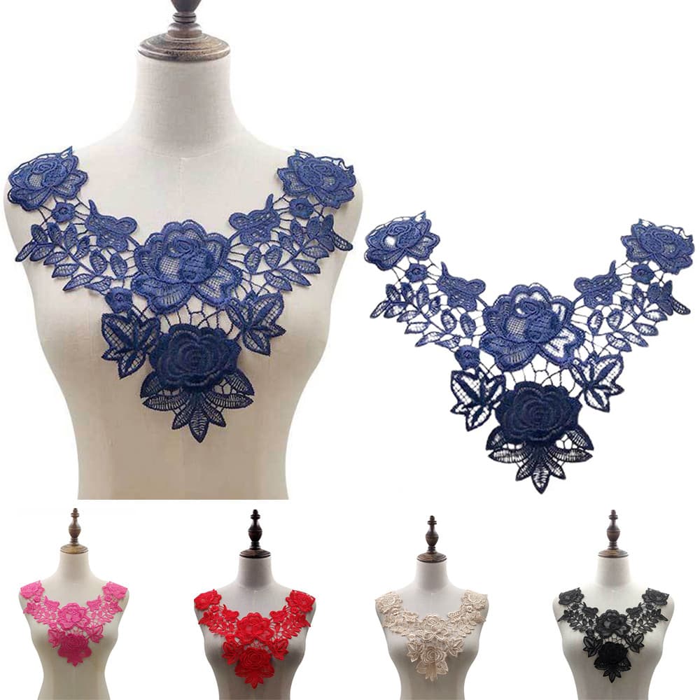 Bordado Oco Floral Renda Decorativa Colar Falso DIY Destacável Suprimentos De Costura