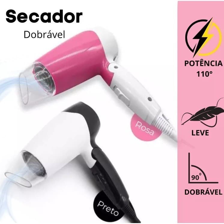 Mini Secador De Cabelo Portátil Dobrável 1200w Viagem FX-39(PRO-881)