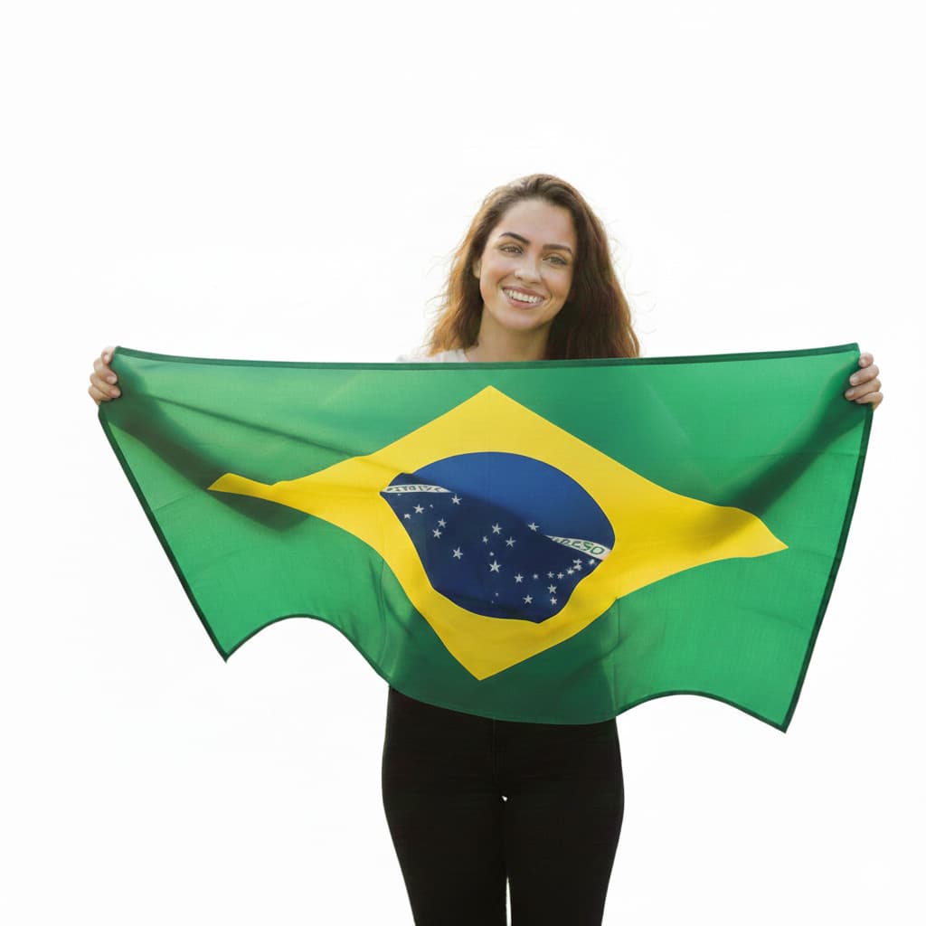 Bandeira Brasil Para Torcedor Grande 90x1,4mt Copa E Eventos