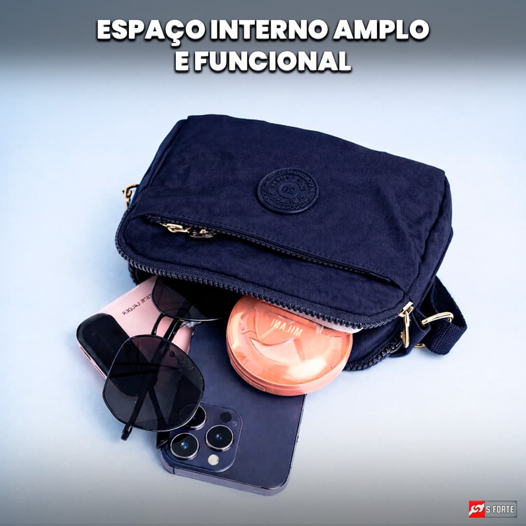 Bolsa Transversal Roxa Compacta Com Alça Ajustável Removível