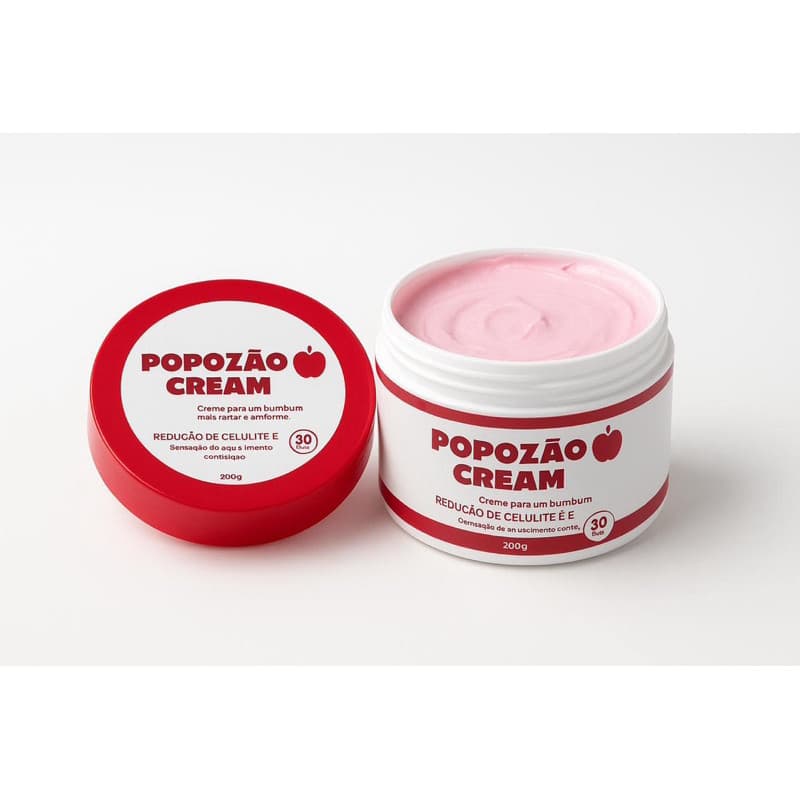 Creme Popozão 200g Anticelulite e Firmador de Glúteos Efeito Aquecimento Controlado Melhora a Textura da Pele