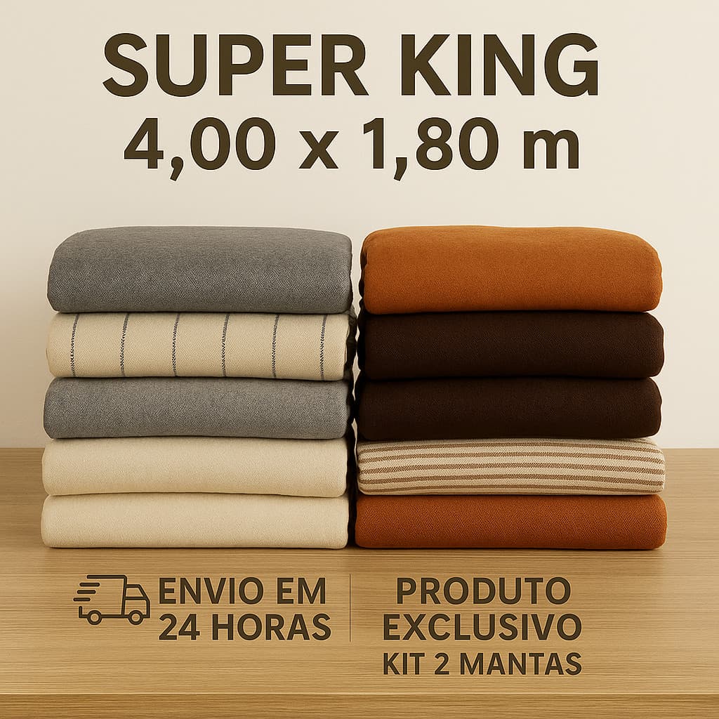 Manta p/ Sofá Super King 4,00 x 1,80m Algodão Proteção Decoração Capa Protetora-VÁRIAS CORES