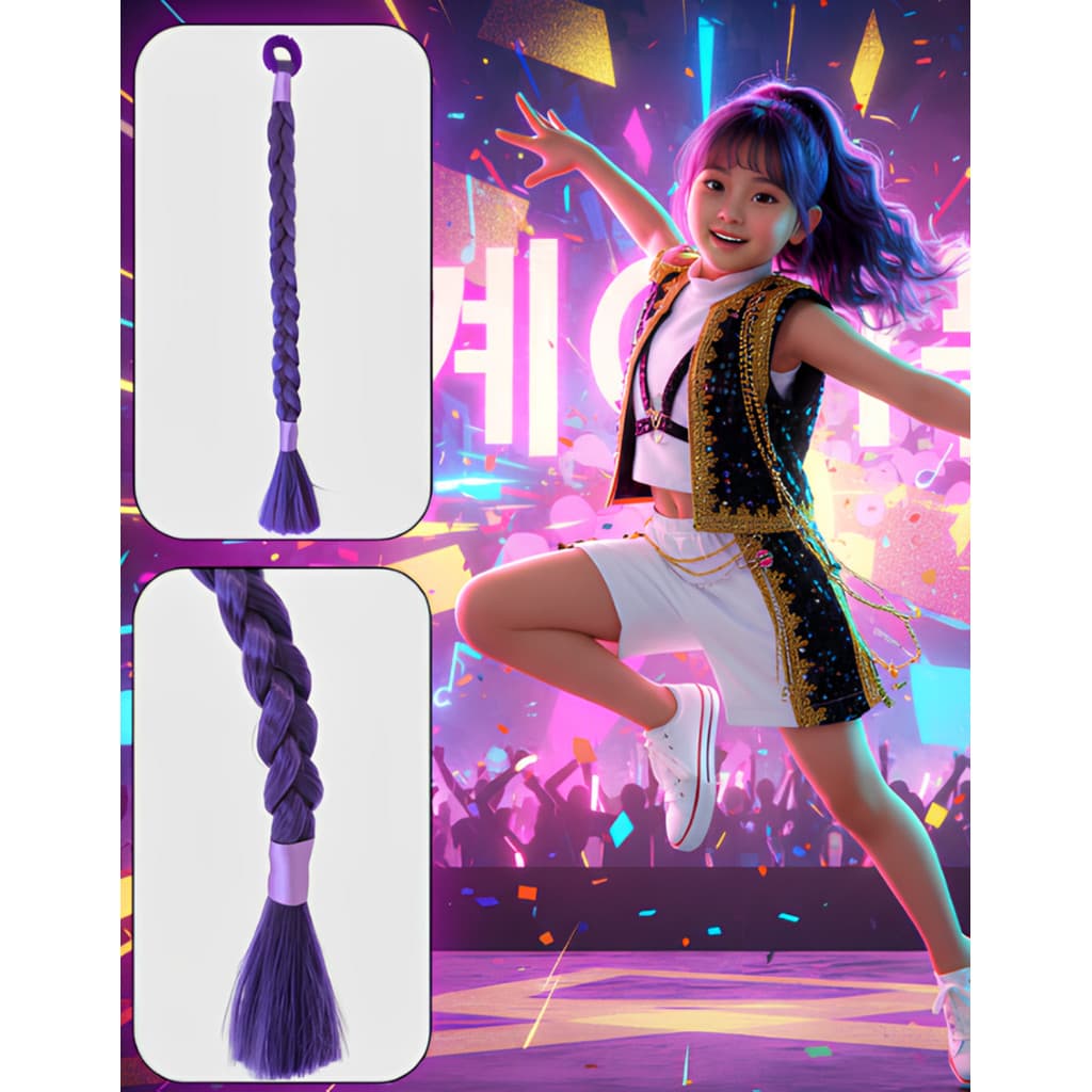 Trança P/Fantasia Menina Infantil Carnaval Guerreiras Kpop