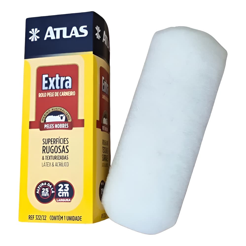 Rolo De Pintura Extra Pele De Carneiro 23cm 322/22 - Atlas
