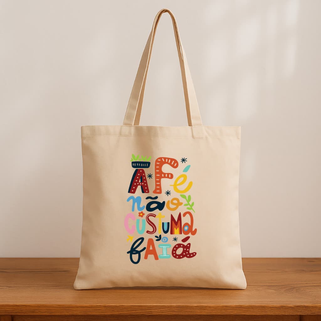 Eco Bag Estampada “Mar Doce Lar” | Bolsa Tote Reutilizável Algodão | Sacola Sustentável Dia Praia
