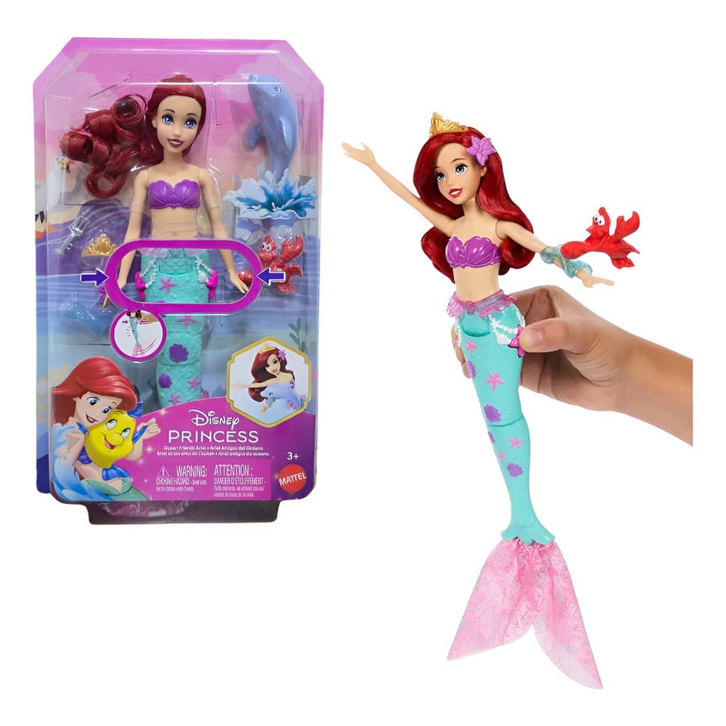 Boneca Disney Princess Ariel, Amigos Do Oceano Jfc39