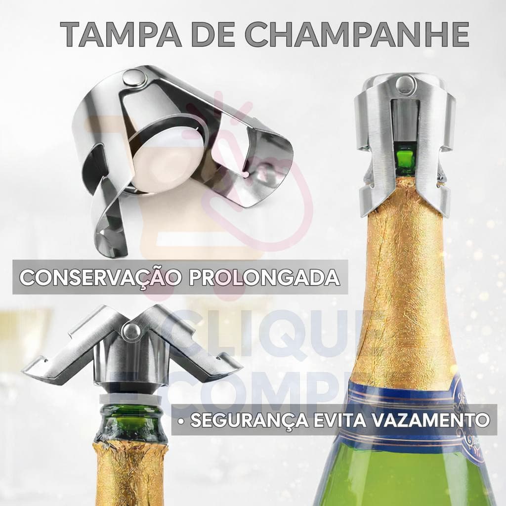 Tampas de Pressão para Garrafa de Champanhe em Aço Inox Tampa para Espumante