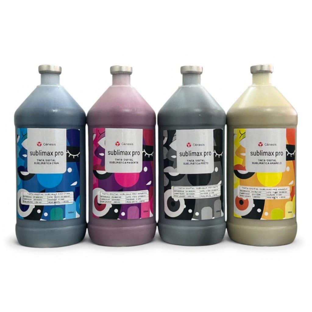 Kit 4 Tintas Sublimática Gênesis Sublimax Pro DS9000 - 4 Litros