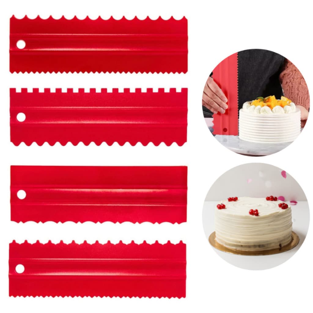 Kit 4 Espátulas Decorativas Confeiteiro Aço Inox para Bolos Decorados Pão Casa e Cozinha