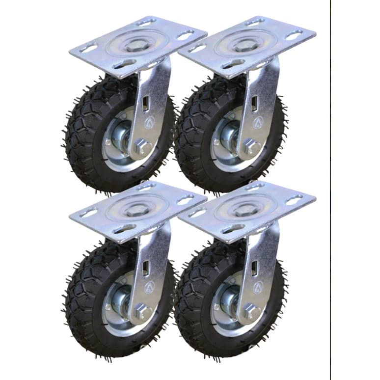 KIT  RODIZIO GIR. PNEUMATICO CARGO SPEED Roda Pnemática Fixa E Gratoria Ajax 21,5cm 6x2 Carrinho 150kg