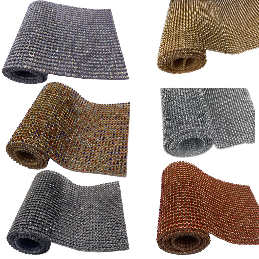 Manta de Strass Dourada 20x45cm – Ideal para Chinelos, Artesanato e Personalização
