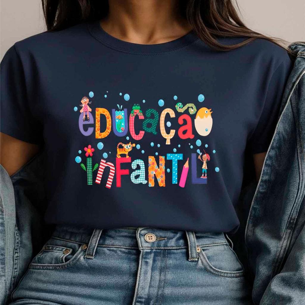 Camiseta Estampada Educação Infantil | Estilo Divertido para Sala de Aula Premium