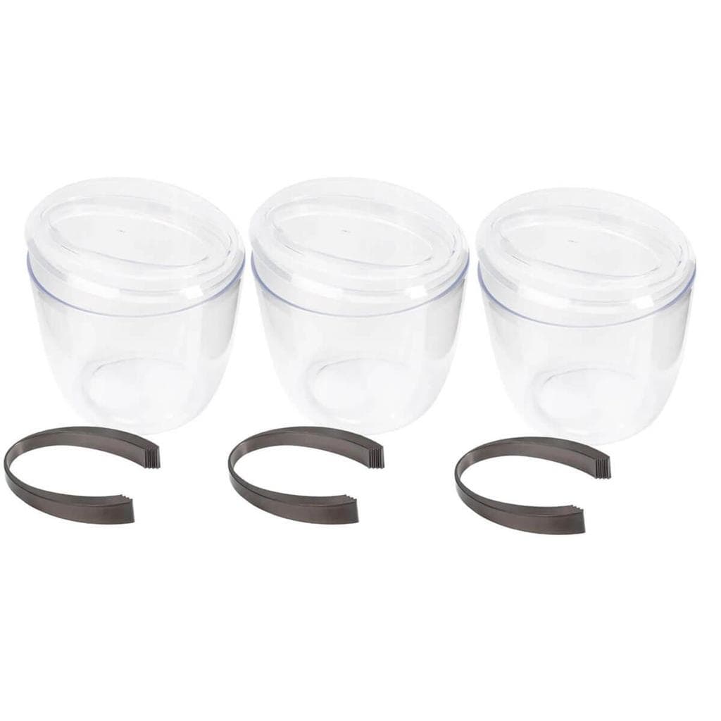 Kit 3 Baldes de Gelo com Tampa e Pegador 1,9L Transparente Crippa Plástico Champanheira