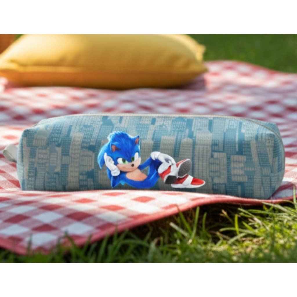 Estojo Sonic escolar 20x6cm