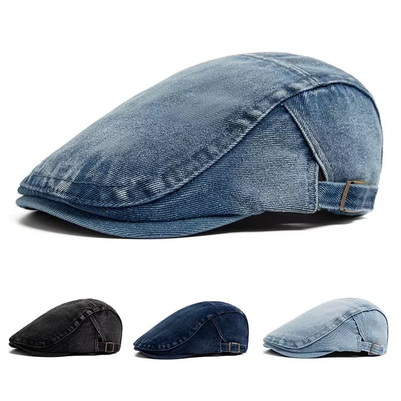 Boina Jeans Unissex Estilo Retro Vintage Francesa Com Ajuste Lateral Alta Qualidade Casual Luxo