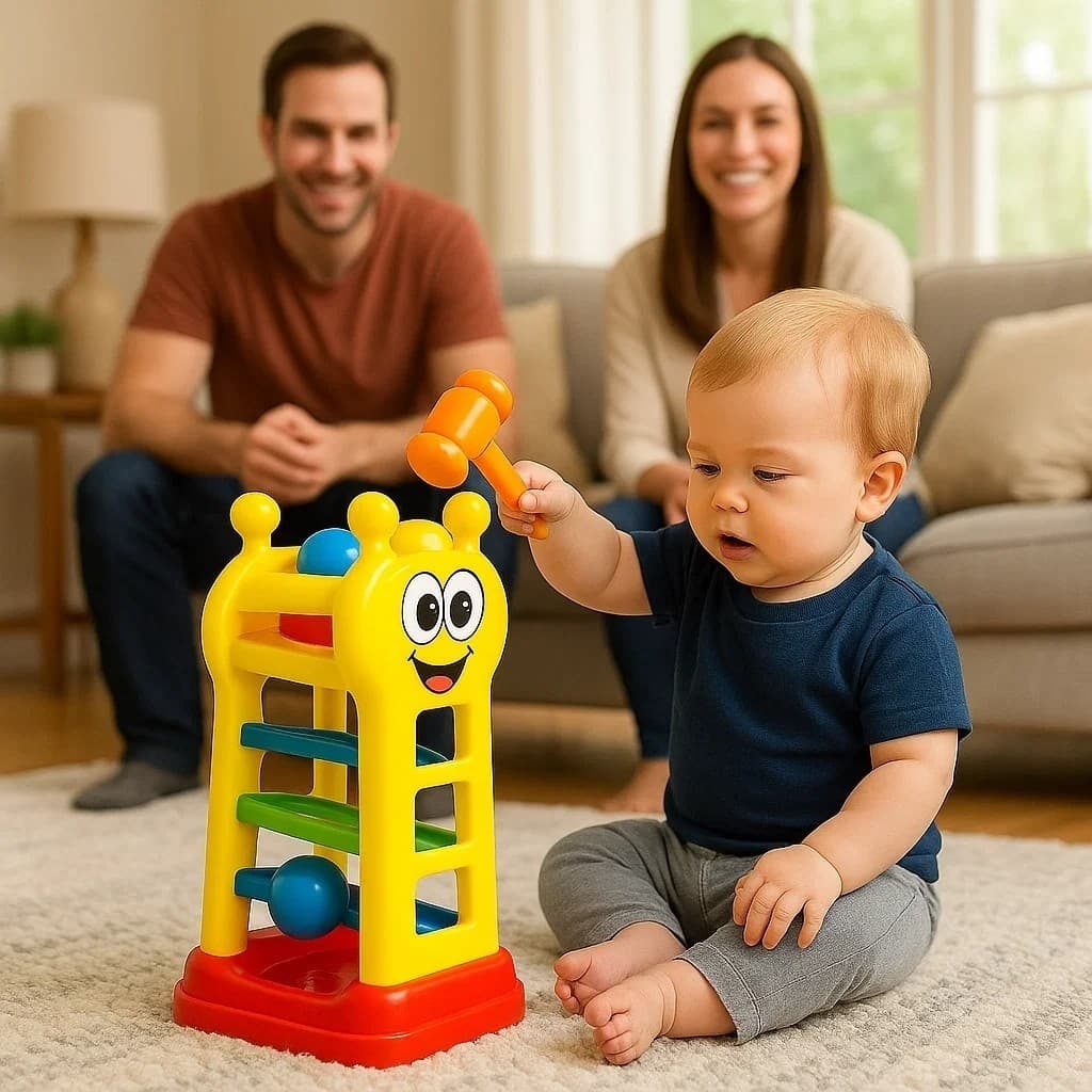 Brinquedo Martelinho Bebê Bate Bolinha Coordenação Menino Menina Presente Infantil Centopeia