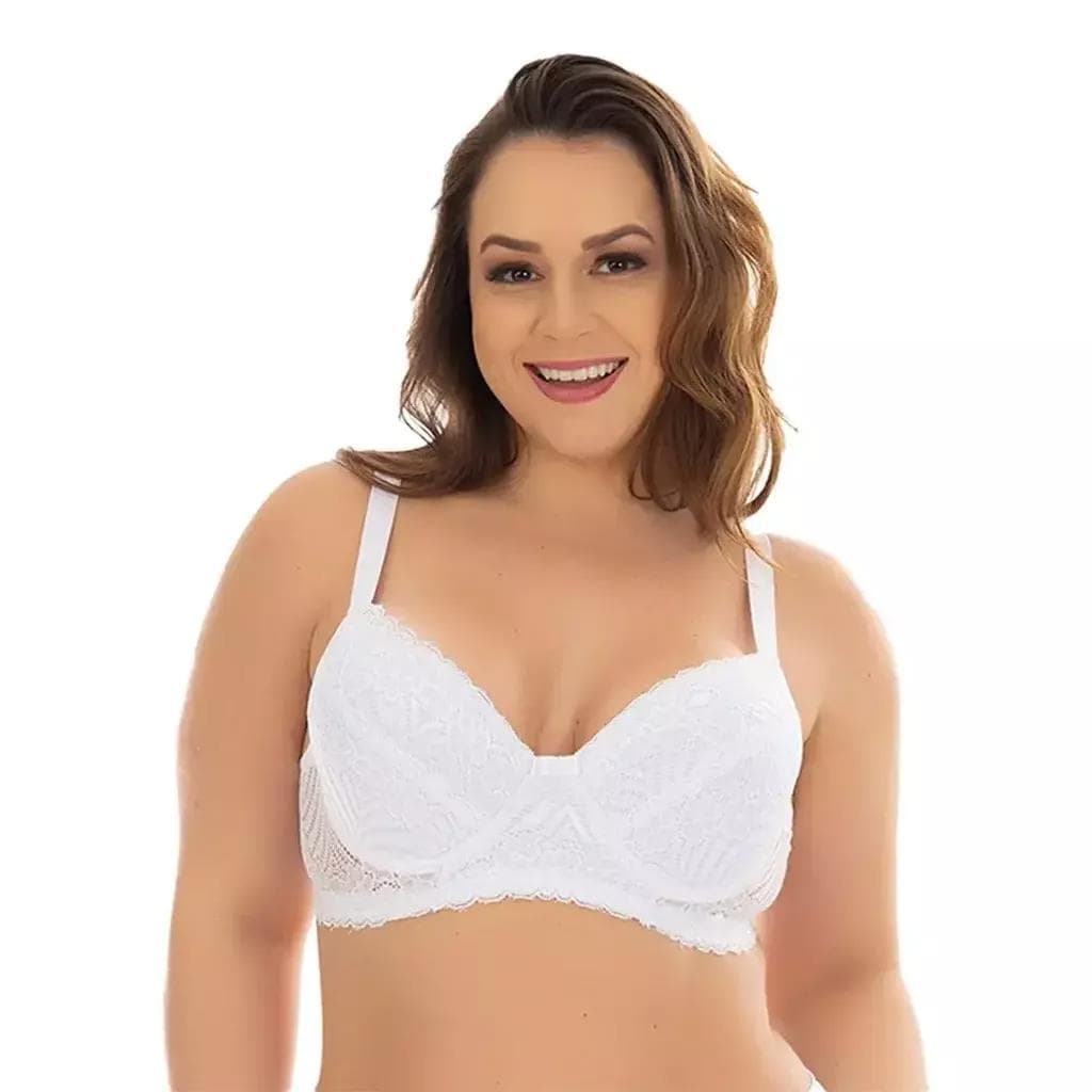Sutiã Feminino Plus Size em Renda Reforçado com Sustentação Confortável
