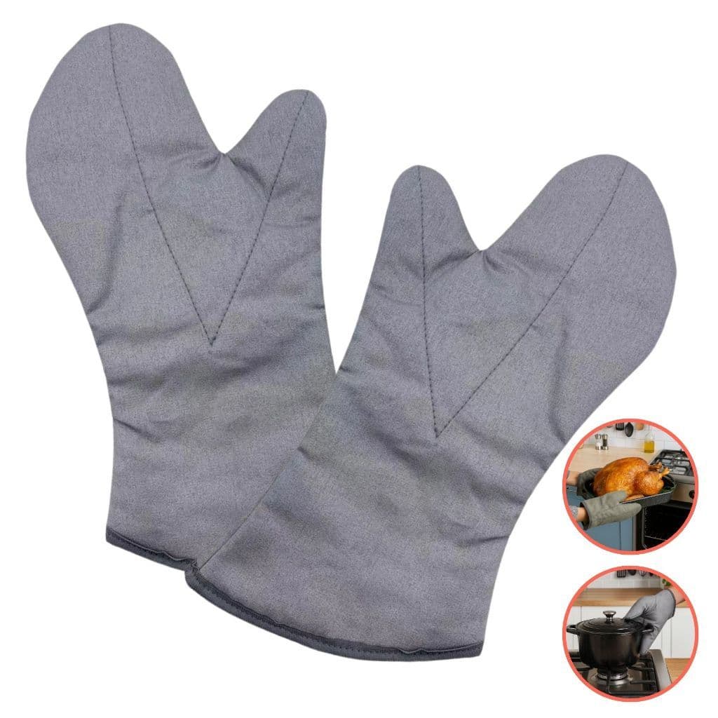 Kit Par Luca Térmica Culinária Forrada Cano Curto Suporta Alta Temperatura 250º Churrasco Multiuso Forno Fogão