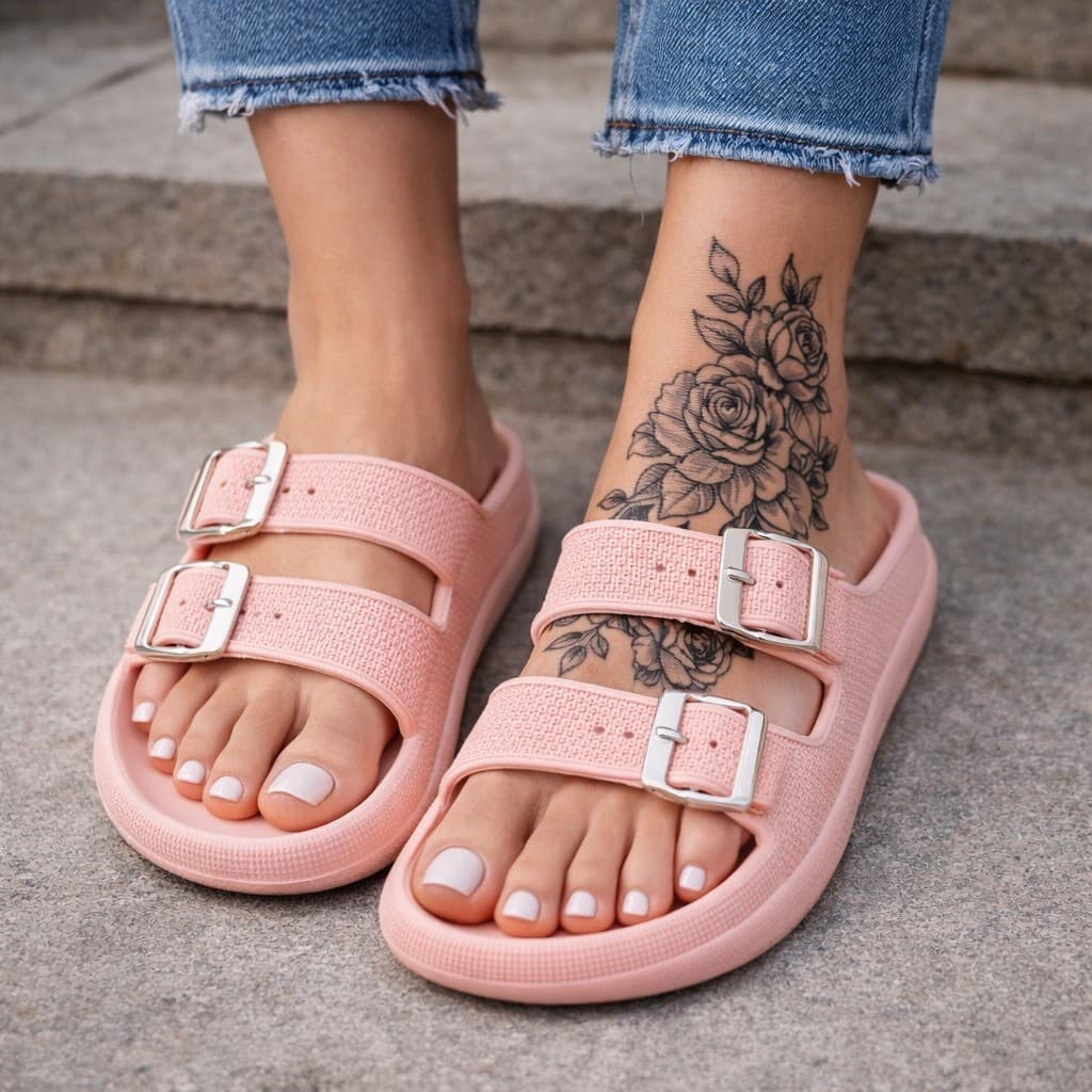 Chinelo Sandália Papete Feminina Nuvem EVA Confortável Leve Uso Diário Fivela Ajustável