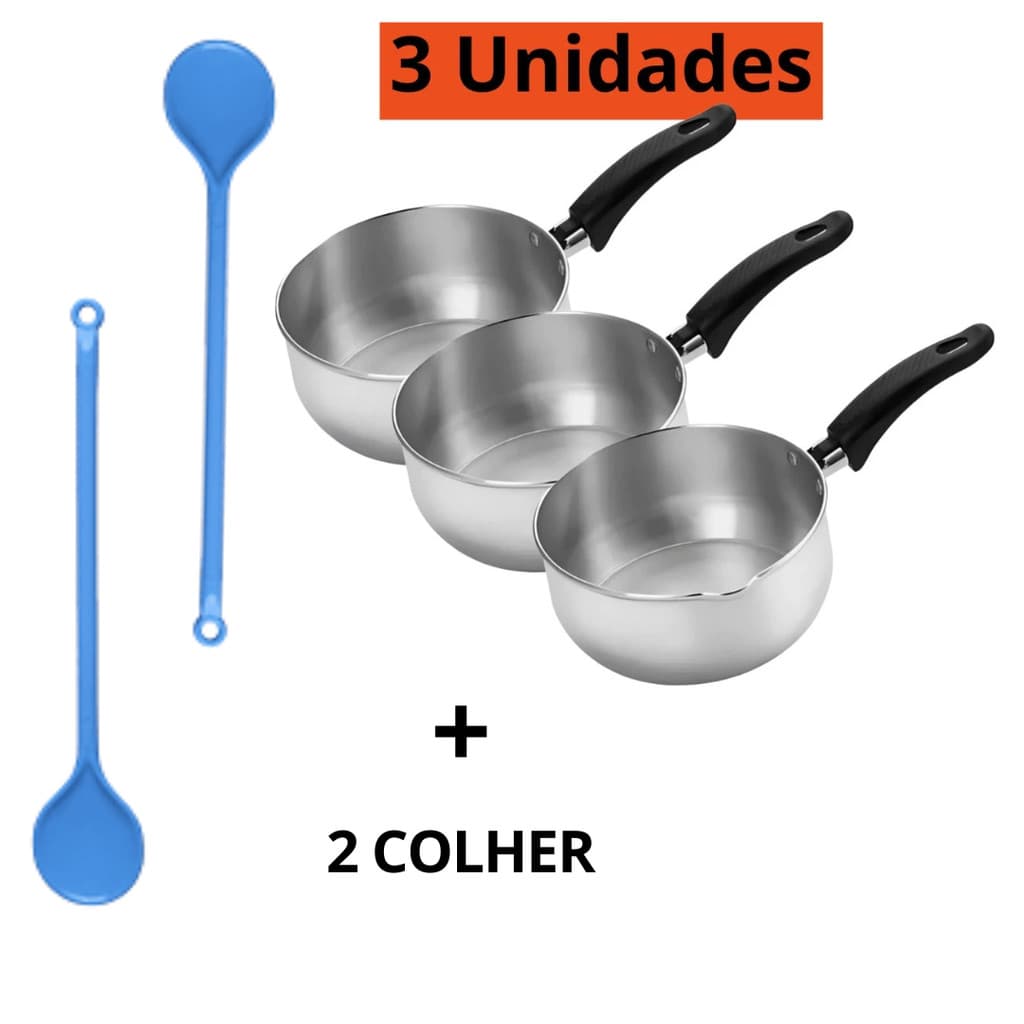 kIT 3 Papeiros  N 14 em Aluminio mais  Brinde 2 colheres Conjunto Especial  Para Papinhas