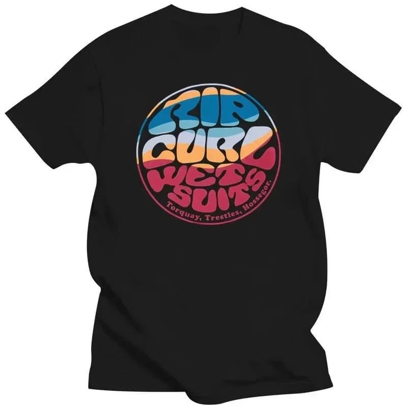 Camiseta Masculina De Verão Rip Curl Impressão Moda Algodão Manga Curta Vintage De Alta Qualidade Oversized O-Pescoço Ro