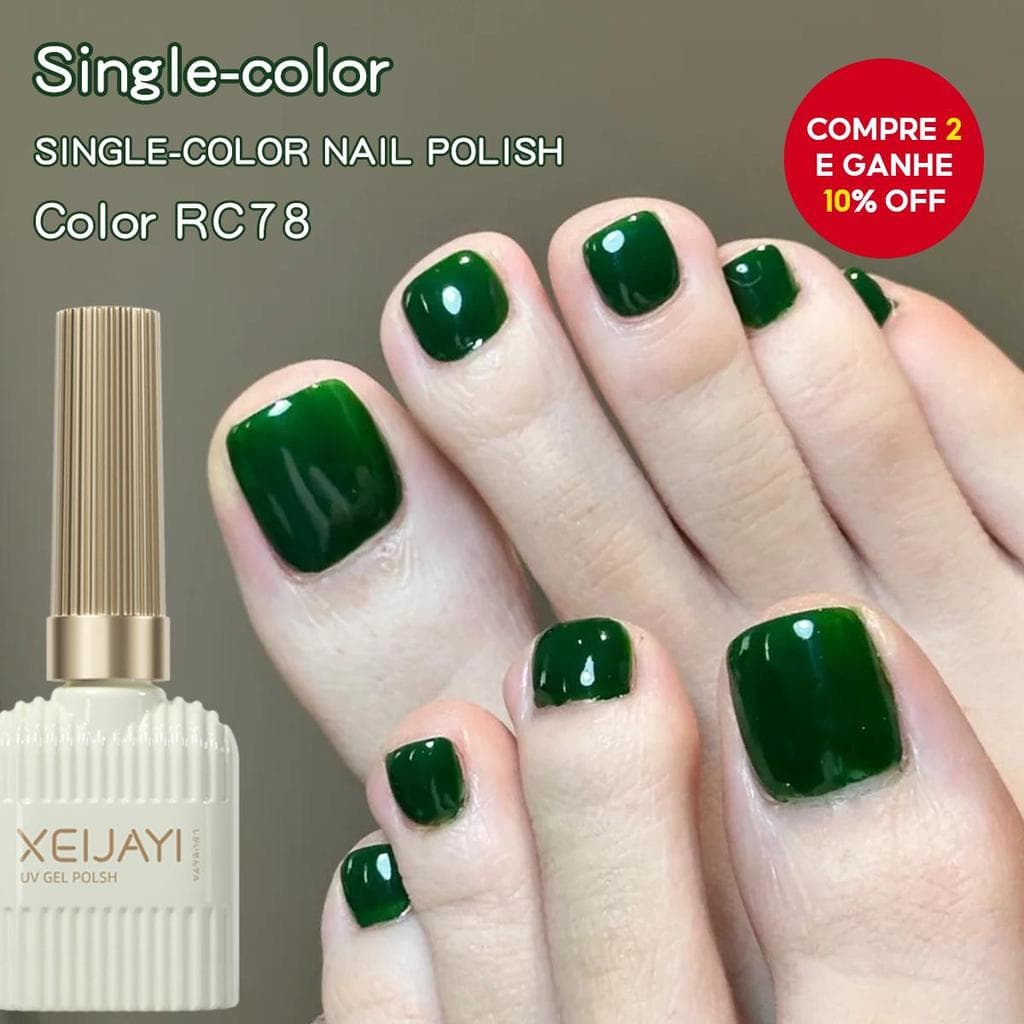 XEIJAYI 1pc 15ml Esmalte Gel Verde Escuro, Esmalte Gel de Cor Popular de Longa Duração, Esmalte UV/LED Soak-Off, Para