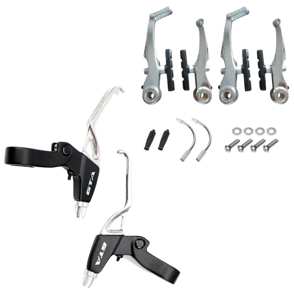 Kit Freio V-Brake Alum Orbital Polido + Manetes MTB Alum