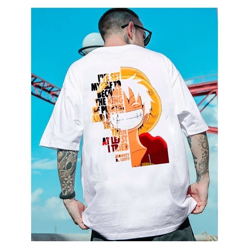 Camiseta Monkey D. Lufy Anime One Piece OU ESTAMPA SURPRESA Camisa Algodão 100% Street HFM03