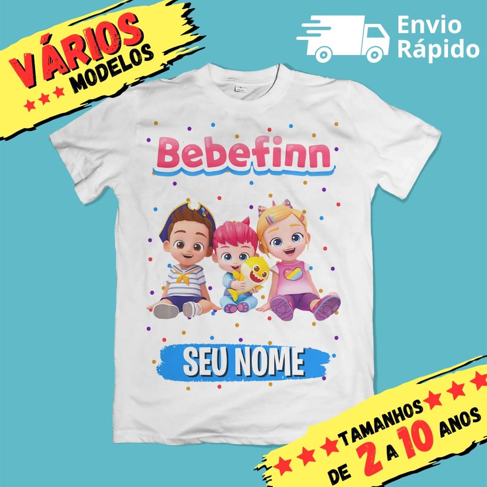 Camiseta Infantil Unissex BebeFinn Personalizada com nome (Opcional)